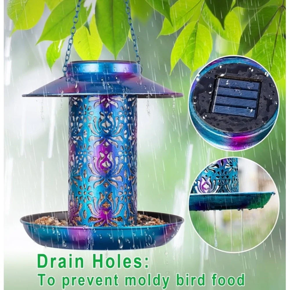 Solar-Powered Blue Bird Feeder